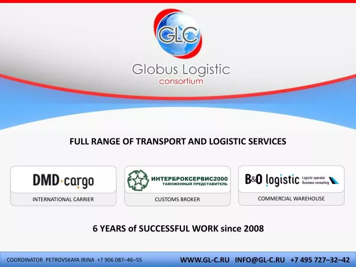 full range of transport and logistic services