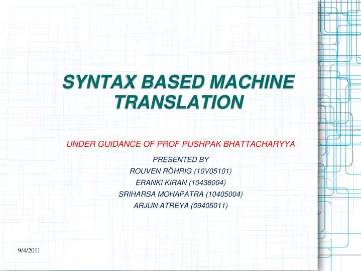 syntax based machine translation
