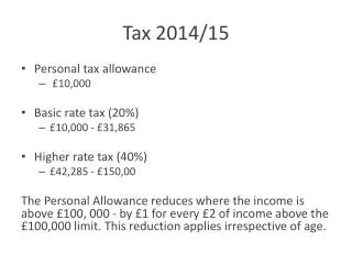 Tax 2014/15