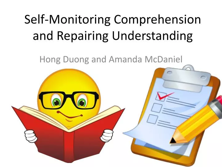 self monitoring comprehension and repairing understanding