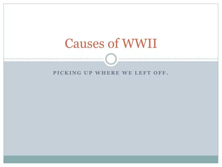 causes of wwii