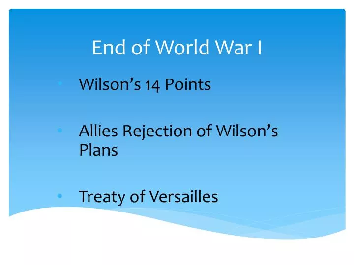 end of world war i