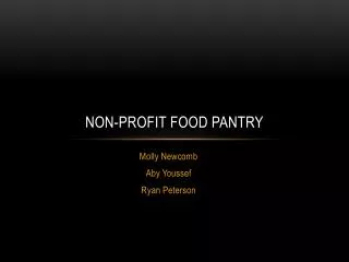 Non-Profit Food Pantry