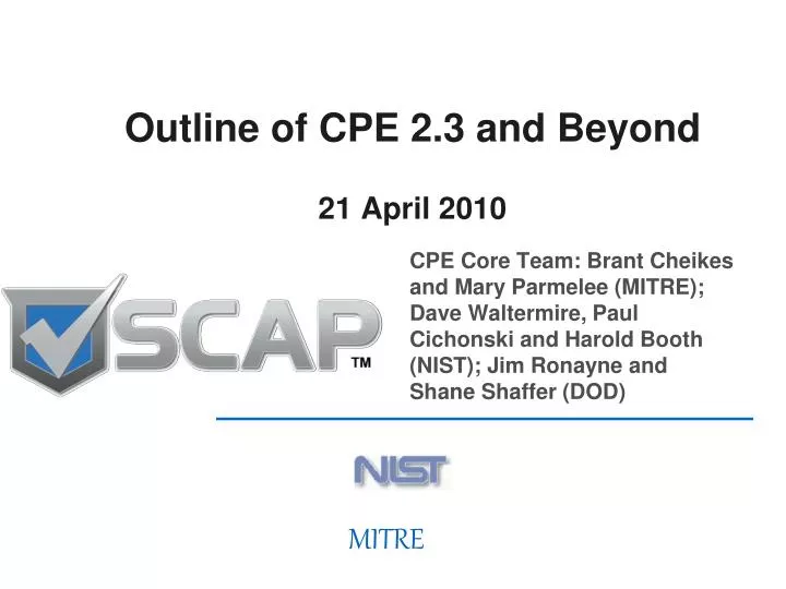 outline of cpe 2 3 and beyond 21 april 2010
