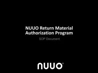 NUUO Return Material Authorization Program