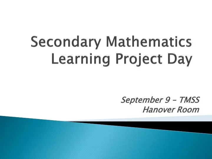 secondary mathematics learning project day