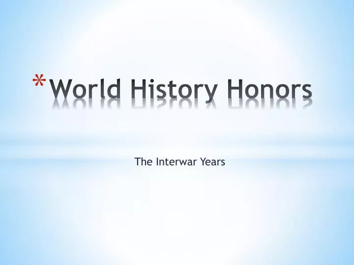 world history honors