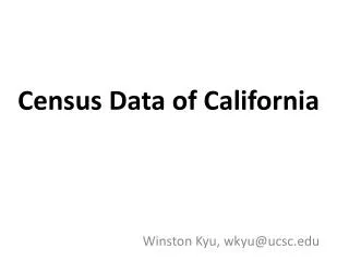 Census Data of California