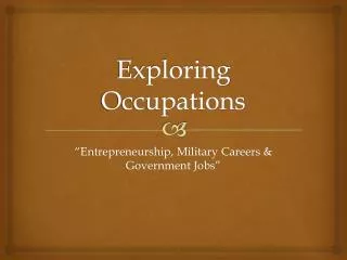 Exploring Occupations