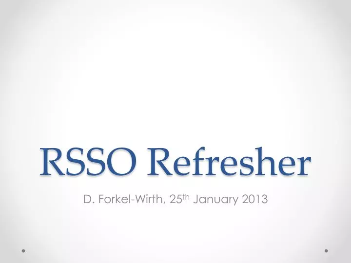 rsso refresher