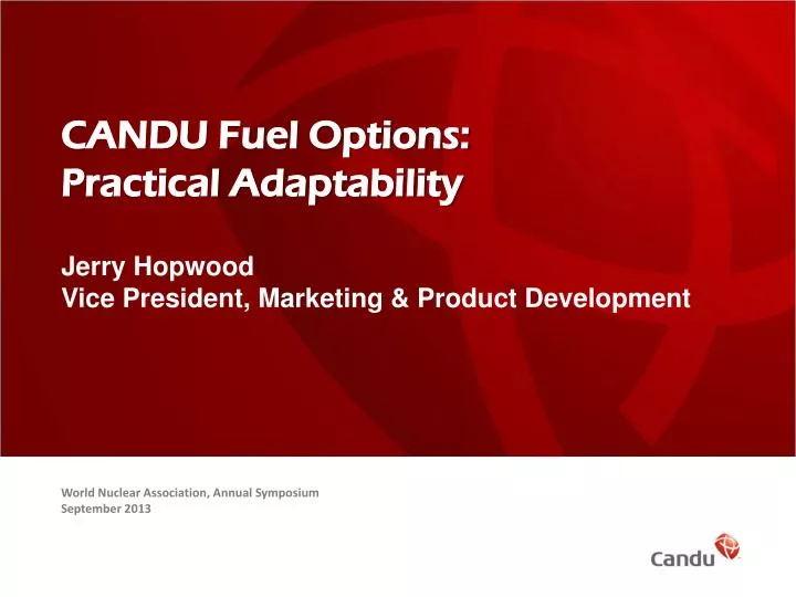 candu fuel options practical adaptability