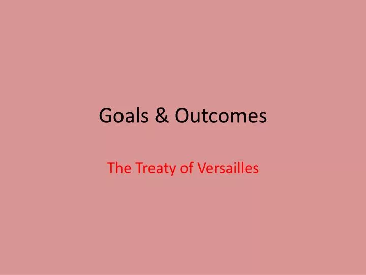 goals outcomes
