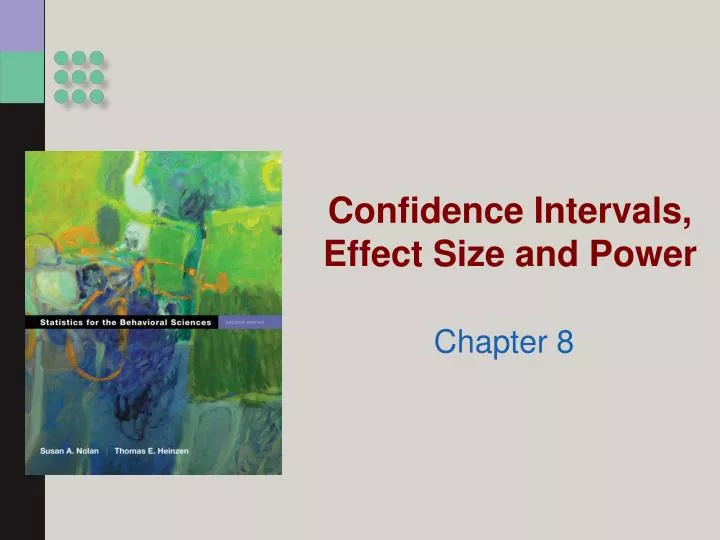confidence intervals effect size and power