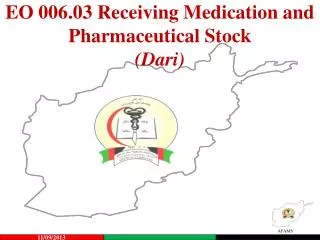 EO 006.03 Receiving Medication and Pharmaceutical Stock (Dari)