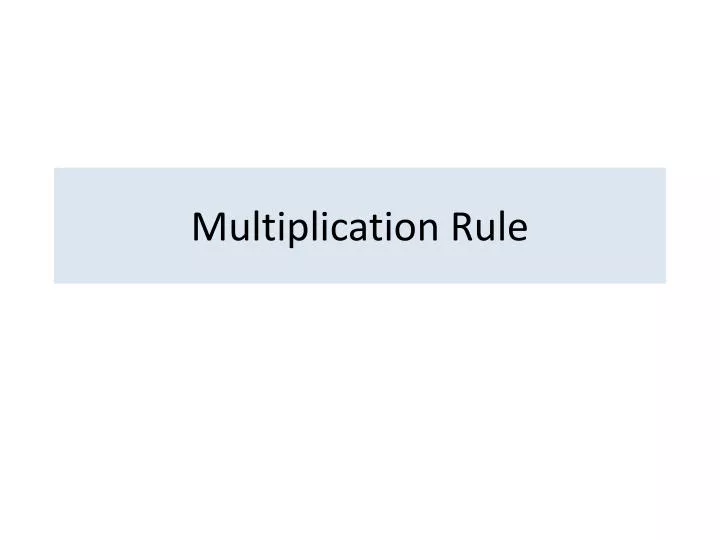 multiplication rule