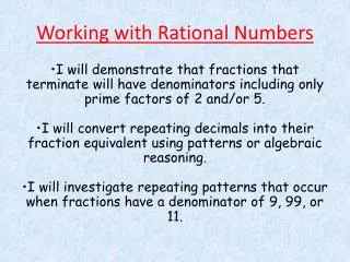 Working with Rational Numbers