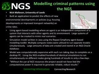 Modelling criminal patterns using the NGS