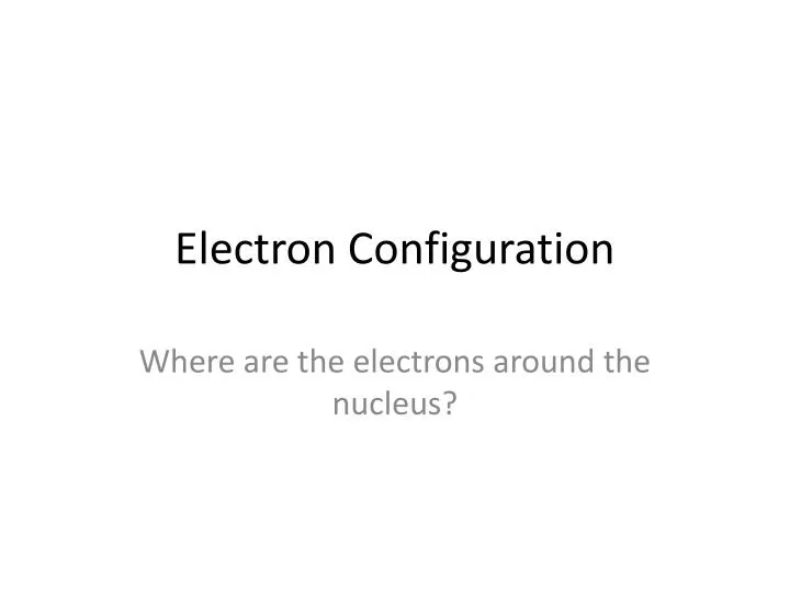 electron configuration