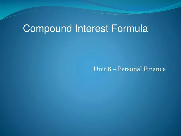 unit 8 personal finance