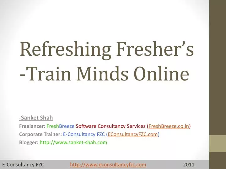 refreshing fresher s train minds online