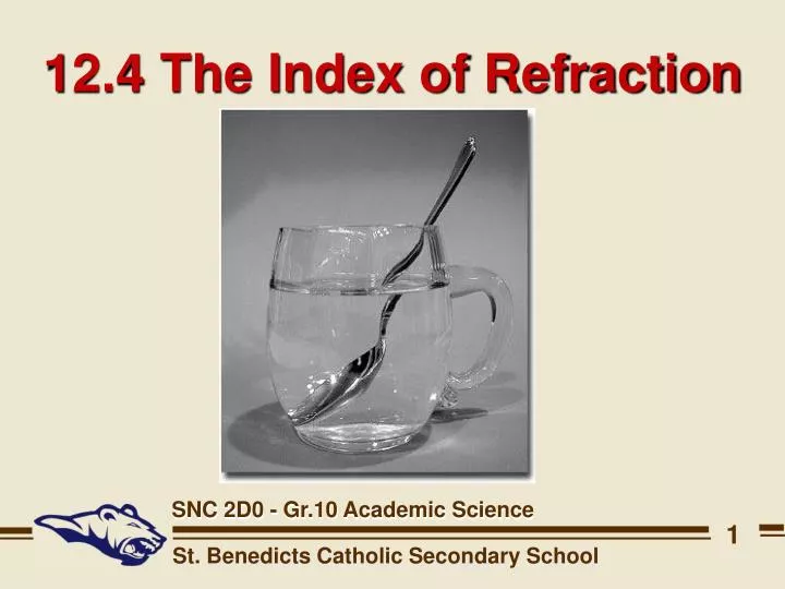 12 4 the index of refraction