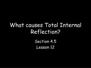 What causes Total Internal Reflection?