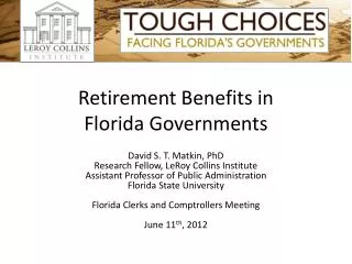Retirement Benefits in Florida Governments