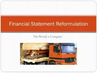 Financial Statement Reformulation