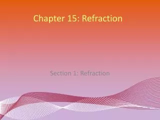 chapter 15 refraction