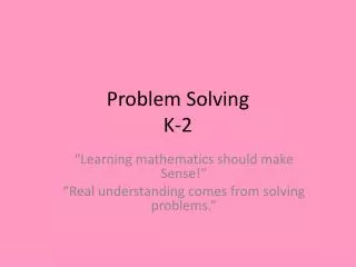 Problem Solving K-2