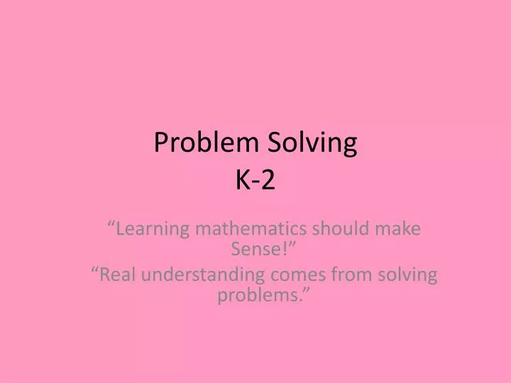 problem solving k 2