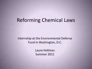Reforming Chemical Laws