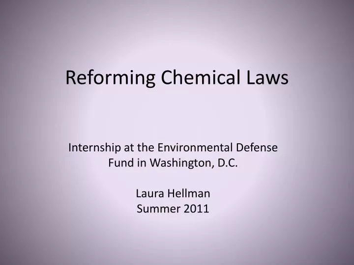 reforming chemical laws