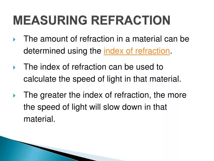 measuring refraction