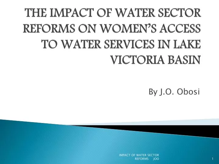 the impact of water sector reforms on women s access to water services in lake victoria basin