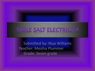 Table Salt Electricity