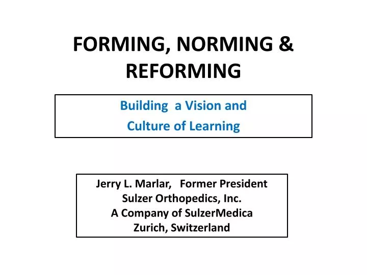 forming norming reforming