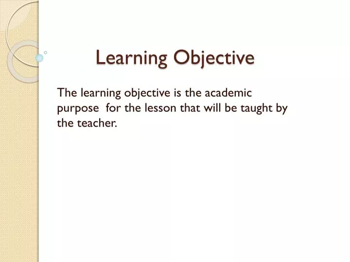 learning objective