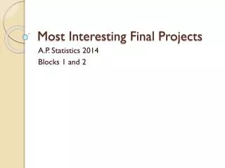 Most Interesting Final Projects