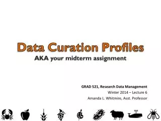 Data Curation Profiles AKA your midterm assignment