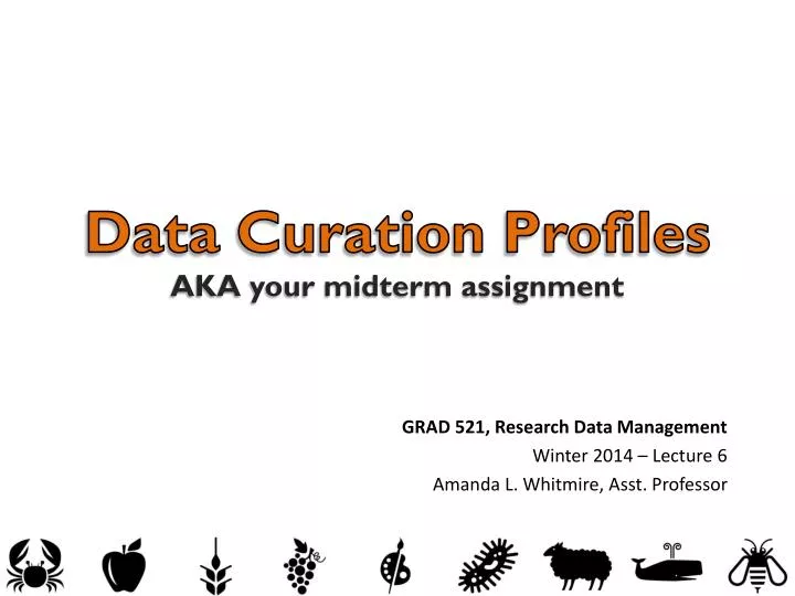 data curation profiles aka your midterm assignment