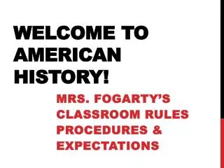 Welcome to American History!