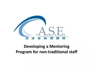 Developing a Mentoring Program for non-traditional staff