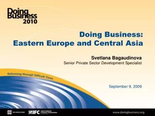 Doing Business: Eastern Europe and Central Asia