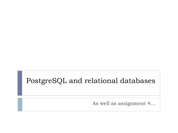 postgresql and relational databases