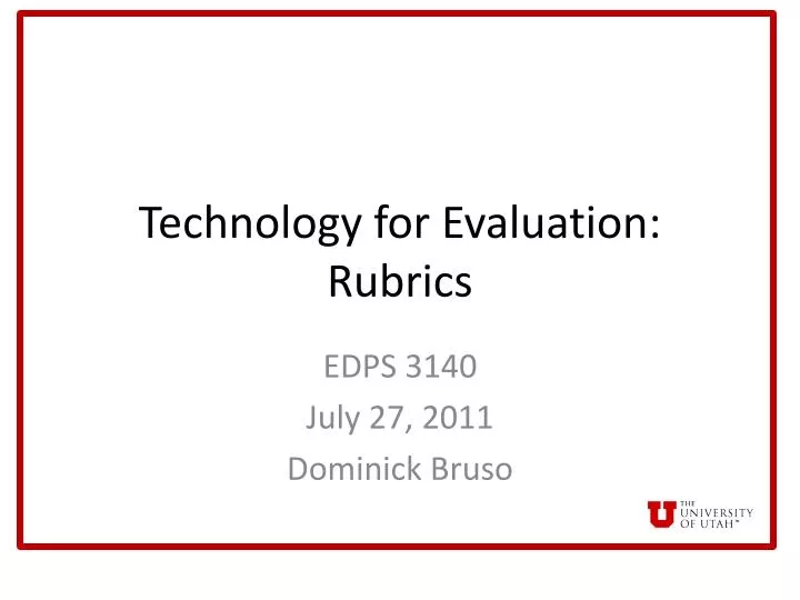 technology for evaluation rubrics