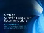Strategic Communications Plan Recommendations - slide 1
