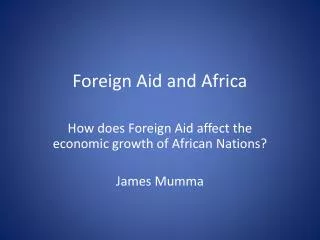 Foreign Aid and Africa