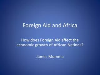 foreign aid and africa