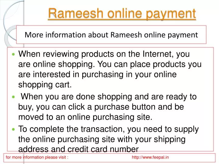 rameesh online payment